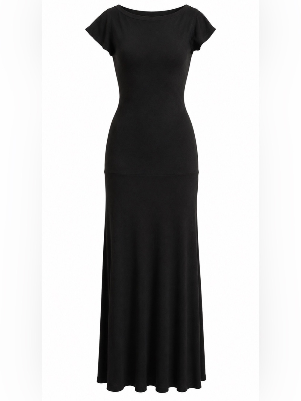 OW COLLECTION SZ SMALL COLLECTION Black Short-Sleeve Maxi Dress